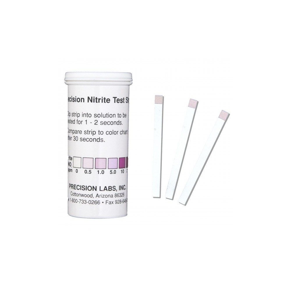 Tiras reactivas nitrito 0-0'5-1-5-10-25 ppm NIT-25. Tubo 25 unidades