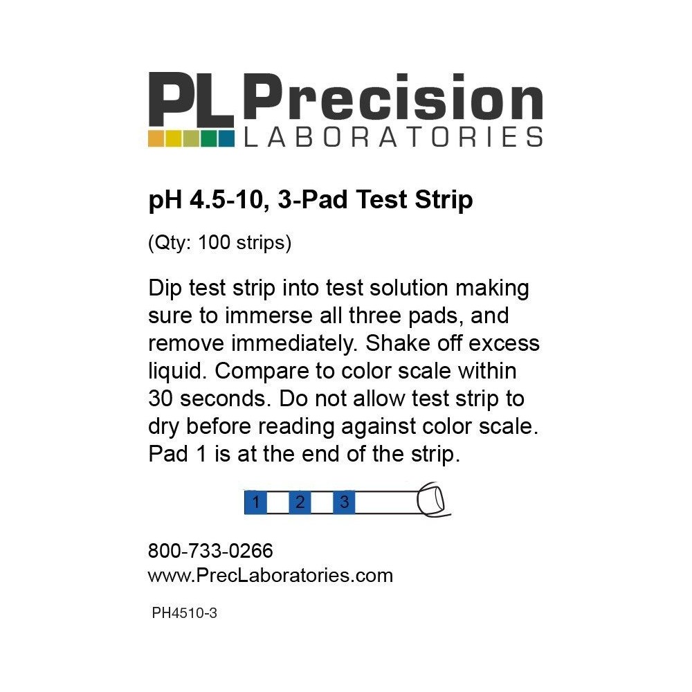 Tires indicadores plàstic pH 4'5-10 (0'5 pH) PH-4510-3. Bossa 100 unitats