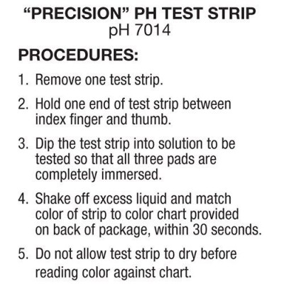 Tires indicadores plàstic pH 7-14 (0'5 pH) PH-0714-3. Capsa 100 unitats