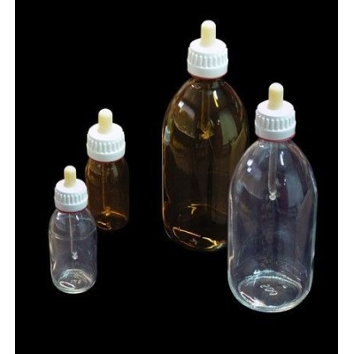 Frasco cuentagotas vidrio incoloro con tubo y pera. Capacitat 30 ml