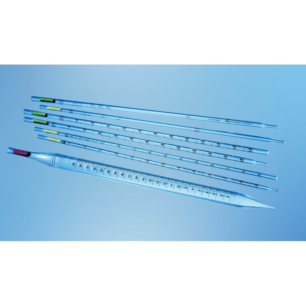 Pipetes graduades plàstic PS estèrils 10 ml. Capsa 200 unitats