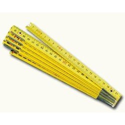 Metre plegable fusta groc 5 seccions. Longitud 1 metre