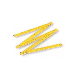 Metre plegable fusta groc 5 seccions. Longitud 1 metre
