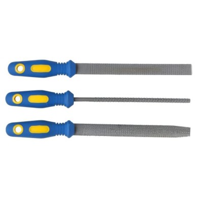 Escofinas media caña-rectangular-redonda 8 pulgadas MT-67181. Juego 3 piezas