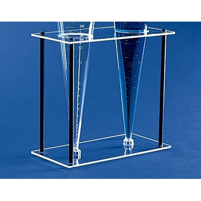 Soporte conos sedimentación plástico PMMA. Capacidad 2 piezas
