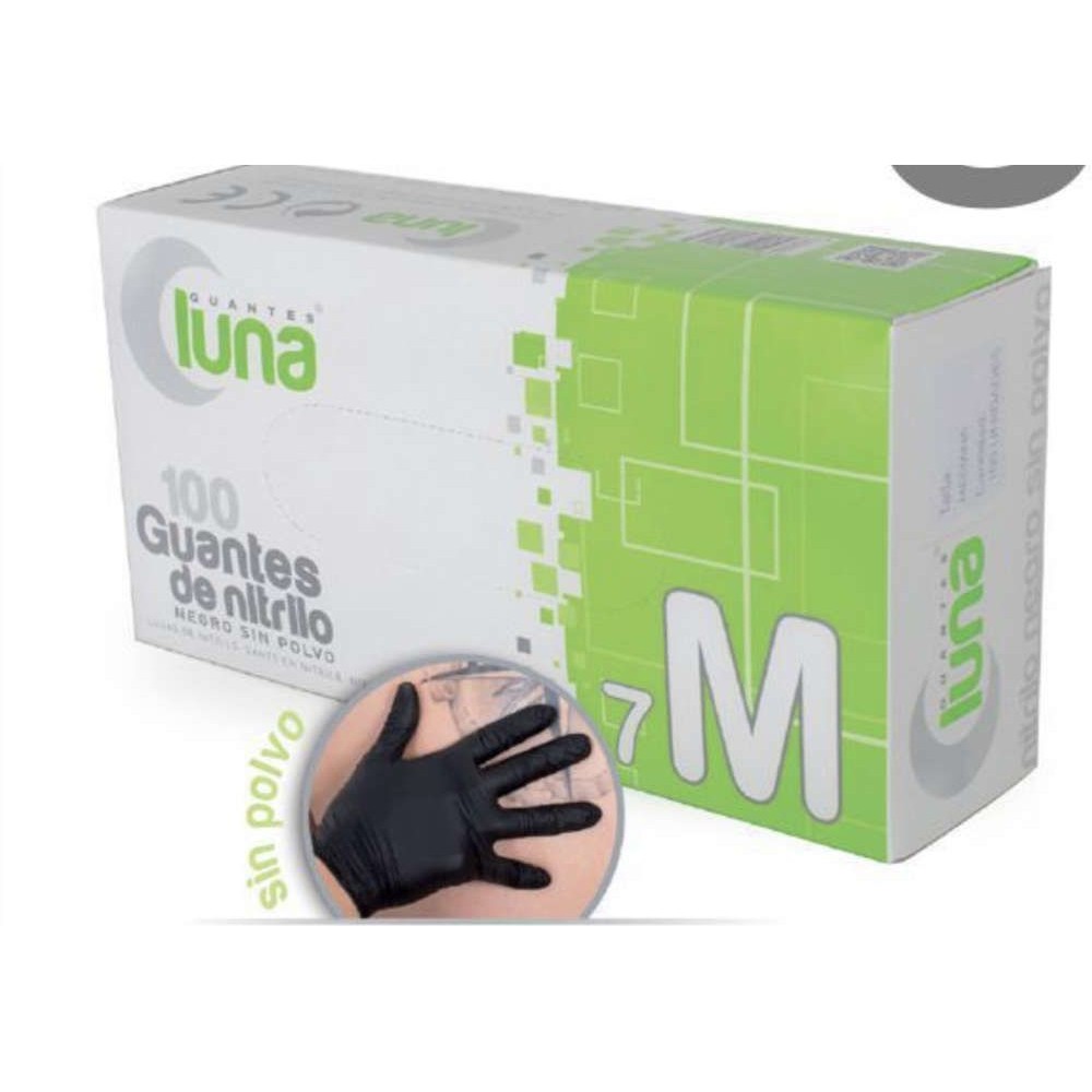 Guantes examen nitrilo talla 7-8 medianos. Caja 100 unidades