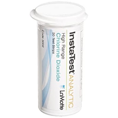 Tires reactives clor diòxid 0-10-25-50-100- 250-500 ppm IN-3002. Tub 50 unitats