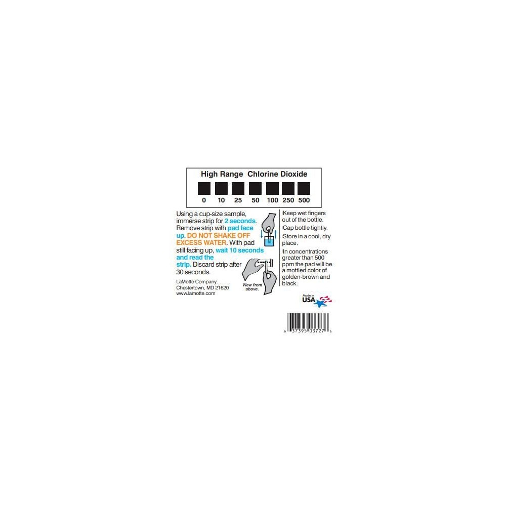 Tires reactives clor 0-0'5-1-3-5 ppm CHL-05. Tub 50 unitats