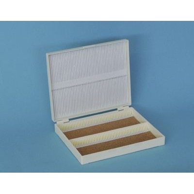 Capsa guardar portaobjectes plàstic BPG-011. Capacitat 100 peces