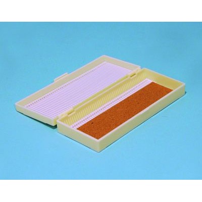 Capsa guardar portaobjectes plàstic BPG-010. Capacitat 50 peces