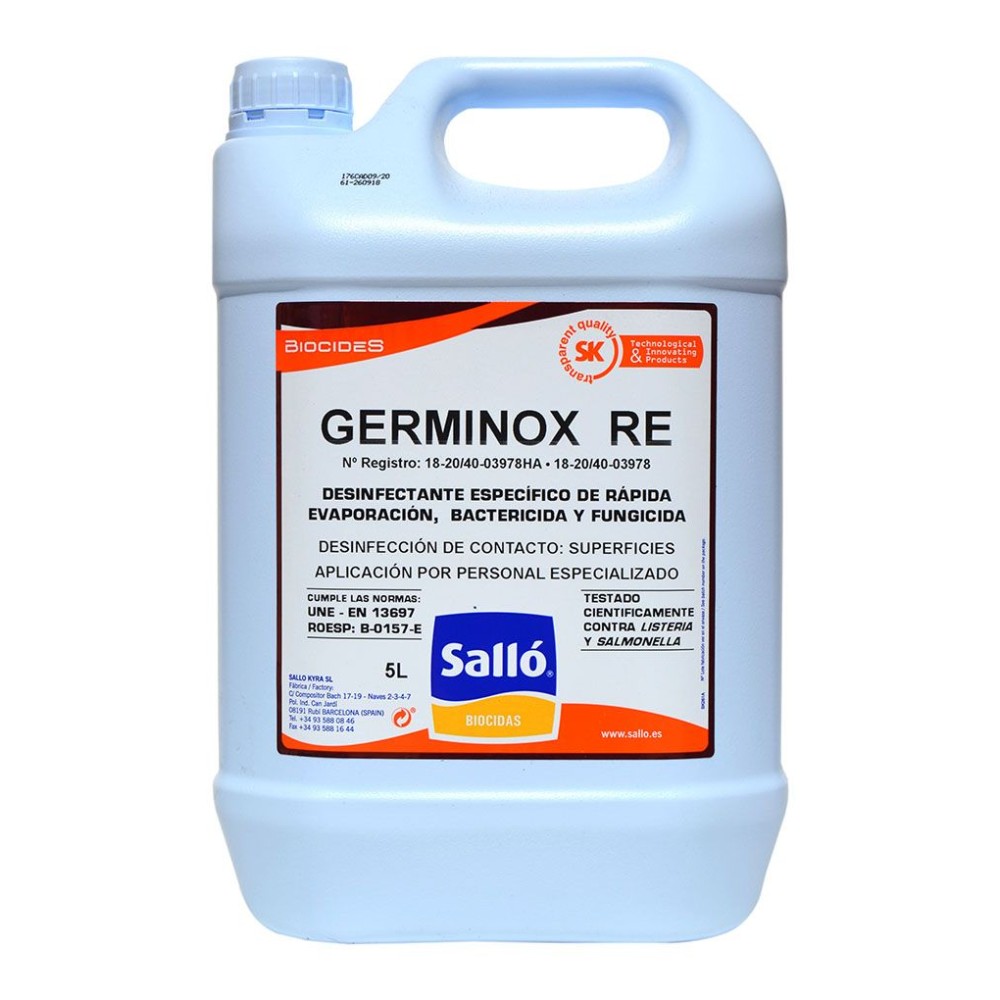 Desinfectant superfícies Germinox Re. Garrafa 5000 ml