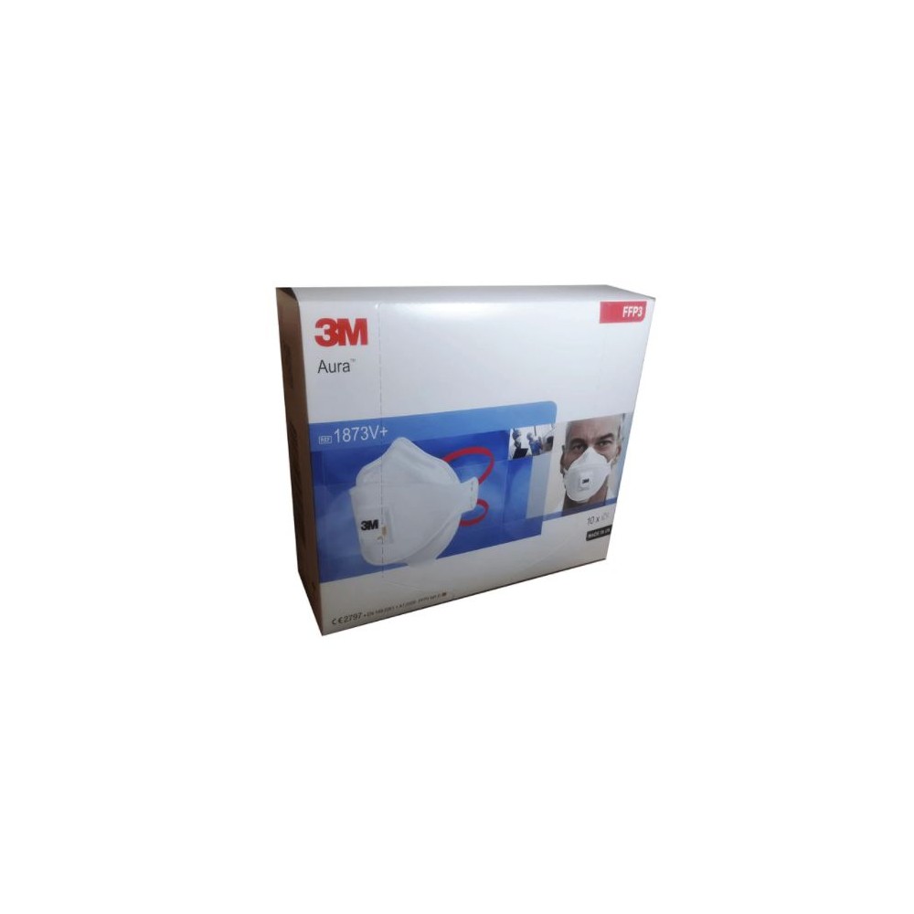 Mascarillas autofiltrantes FFP3 con válvula 3M 1873V+. Caja 10 unidades