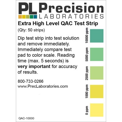 Tires reactives QAC 0-1000-2500-5000-10000 ppm QAC-10000. Tub 50 unitats