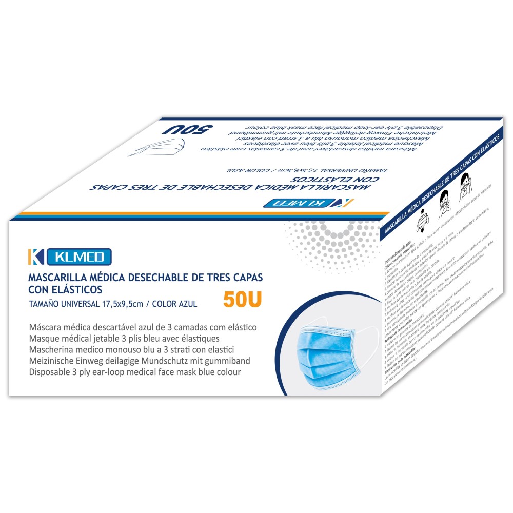 Mascaretes un sol ús polipropilè. Capsa 50 unitats