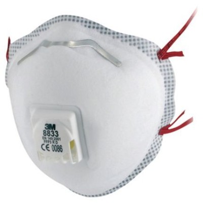 Mascarillas autofiltrantes FFP3 con válvula 3M 8833. Caja 10 unidades
