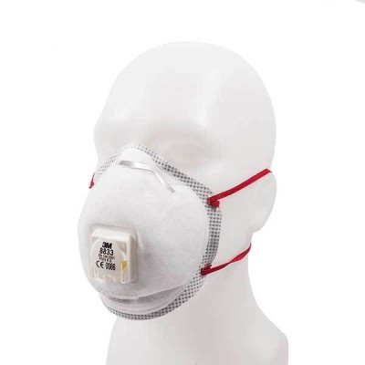 Mascarillas autofiltrantes FFP3 con válvula 3M 8833. Caja 10 unidades