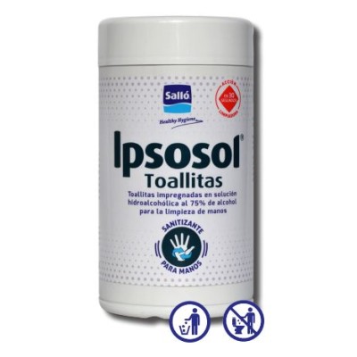 Tovalloletes hidroalcohòliques Ipsosol. Pot 80 unitats