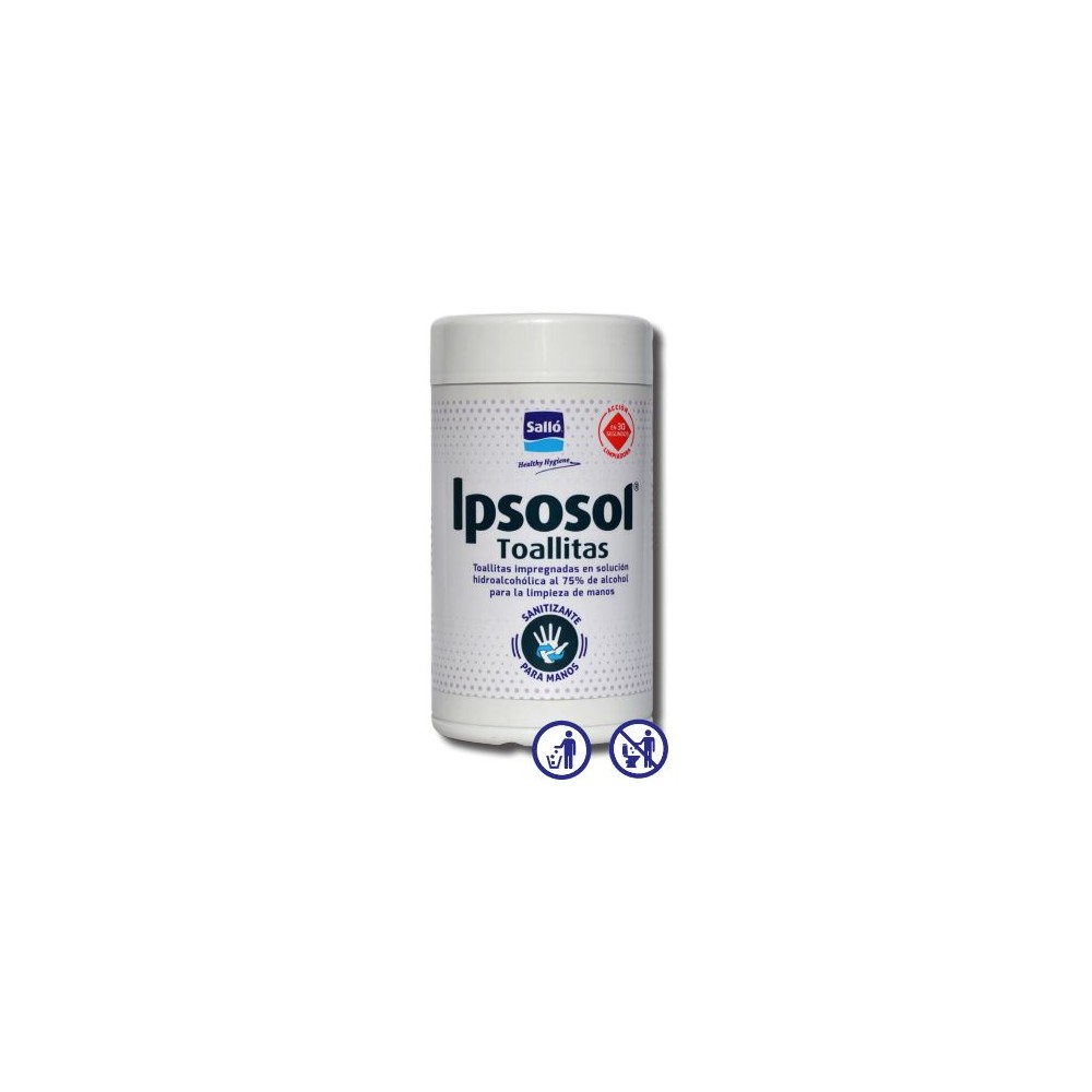 Toallitas hidroalcohólicas Ipsosol. Bote 80 unidades